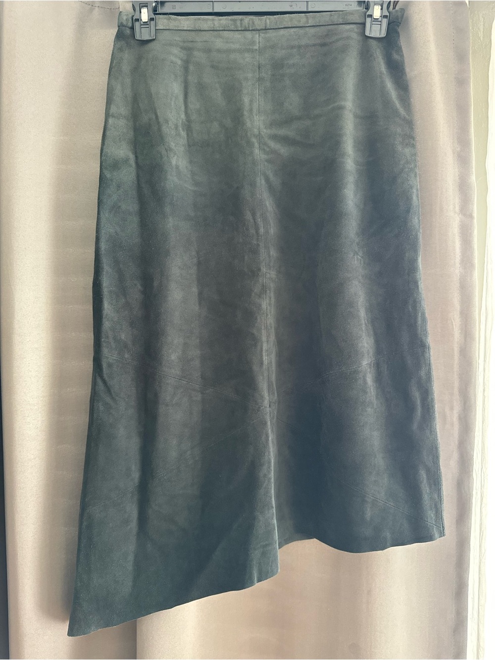 Vintage Banana Republic Asymmetric Suede Leather Skirt - Charcoal